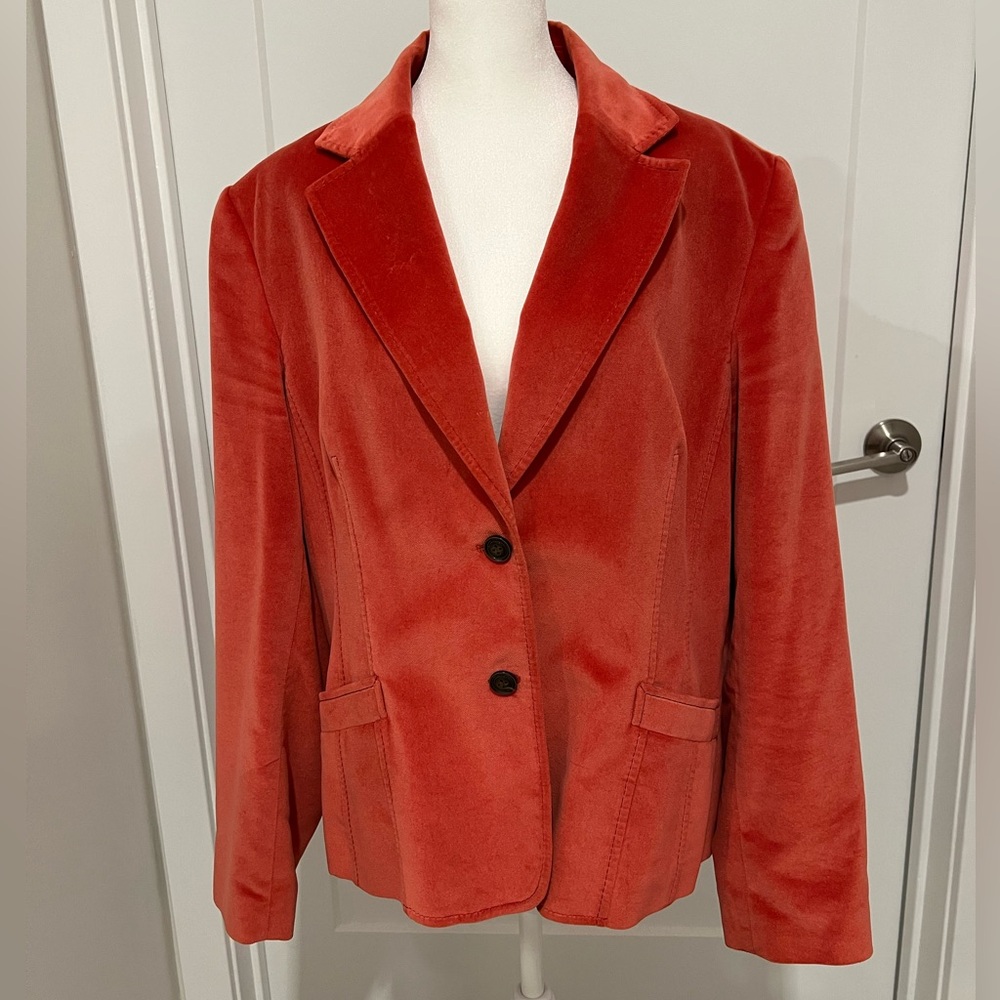 Talbots orange velveteen blazer
